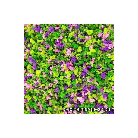J-07 Garden: pink and violet flowers